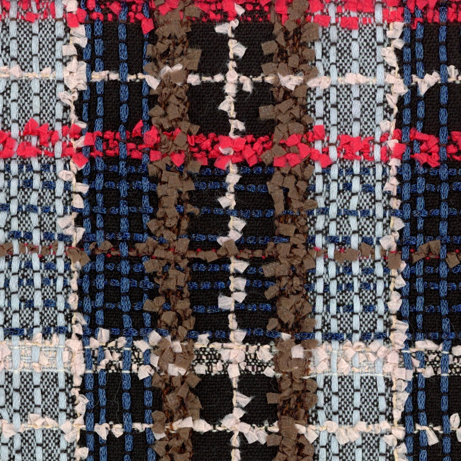 Blue Red and Brown Flag Check Tweed - Linton Tweeds