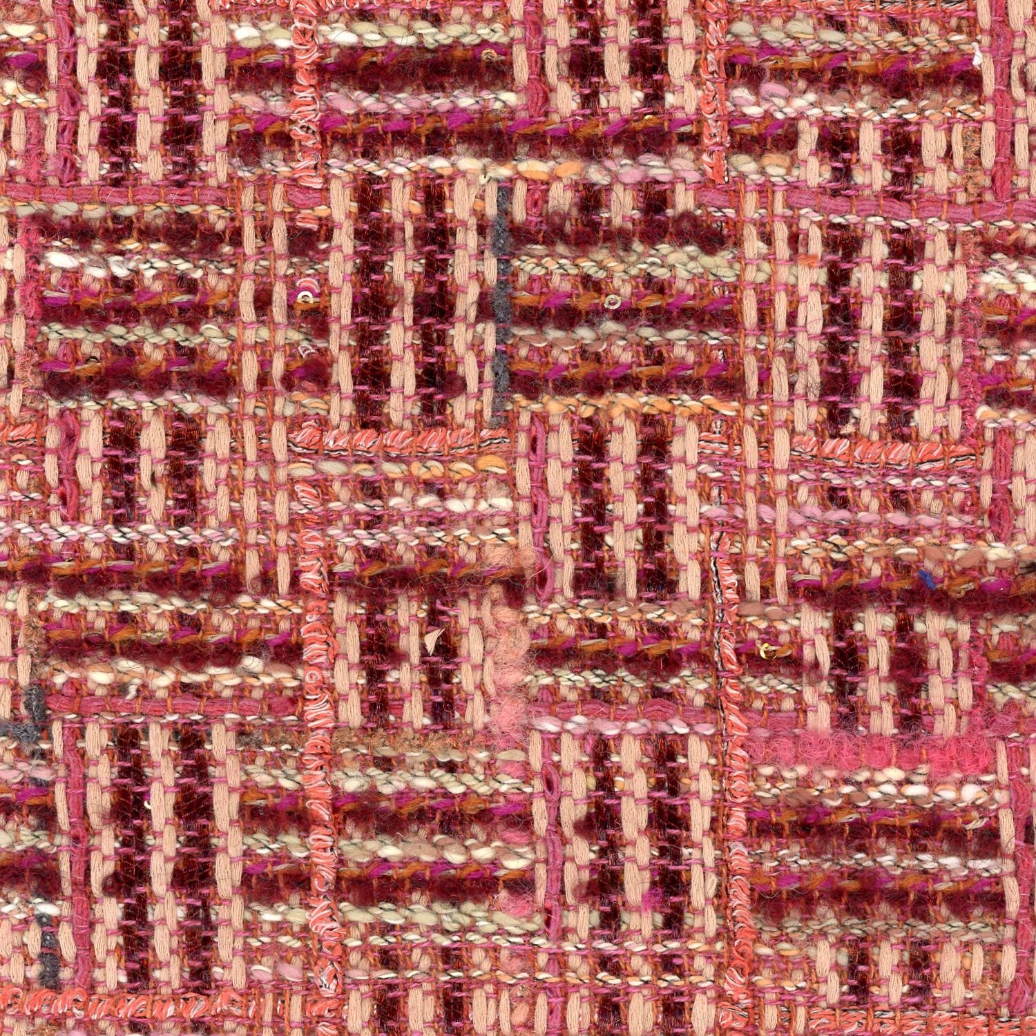 Burgundy Red and Multi Crosscheck Tweed - Linton Tweeds (US)
