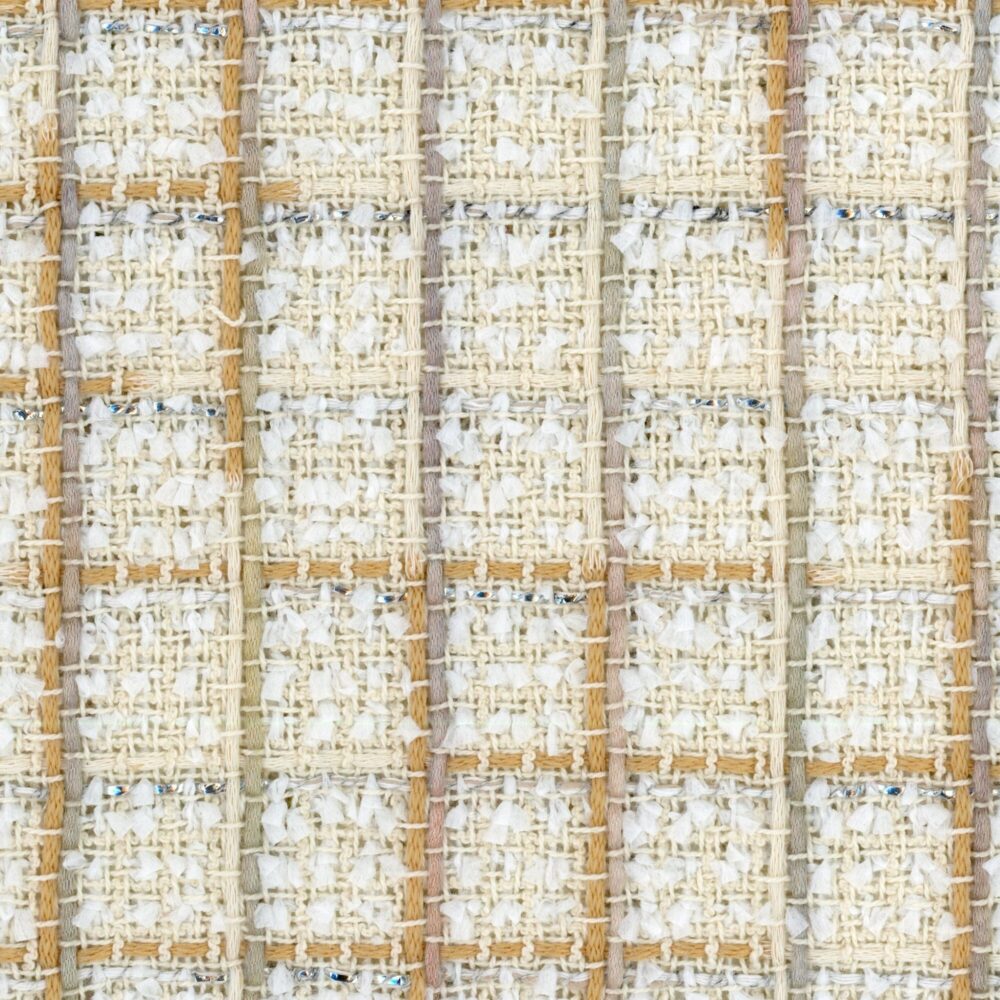 Cream Camel And Metallic Check Tweed Linton Tweeds US cream-camel-and-metallic-check-tweed-linton-tweeds-us