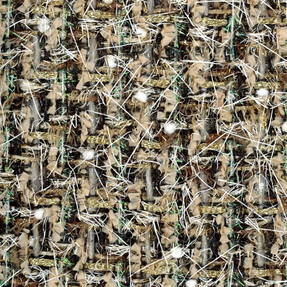 Gold Bronze and Brown Hairy Tweed - Linton Tweeds