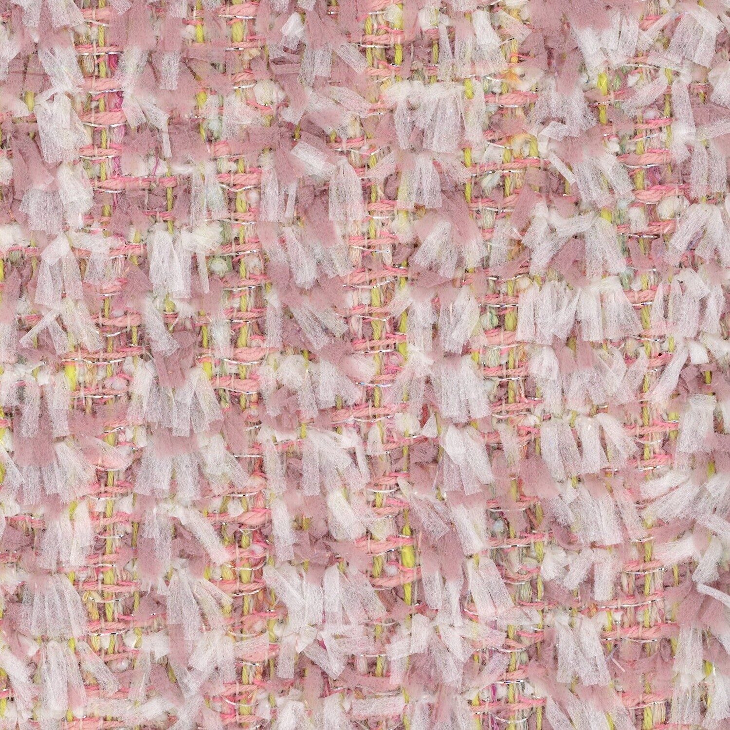 Light Pink White tufty yarn and Yellow Tweed