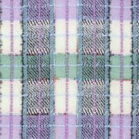 Lilic cream and mint green check cotton based tweed