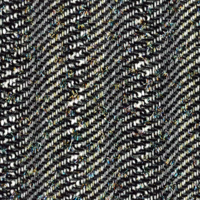 Black White and Gold Zebra zig zig style tweed with metallic yarns.