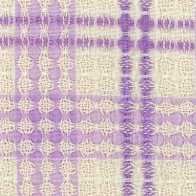 Cream and Shades of Purple Large Check Tweed