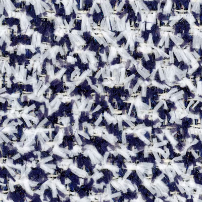 Blue and White fluffy flag tweed.