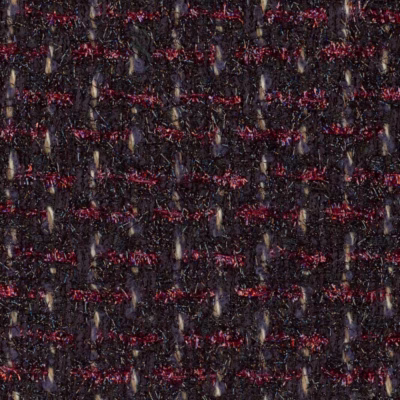 Maroon and black tinsel twill tweed.