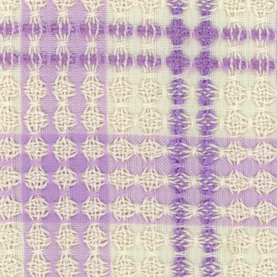 Cream and Shades of Purple Large Check Tweed
