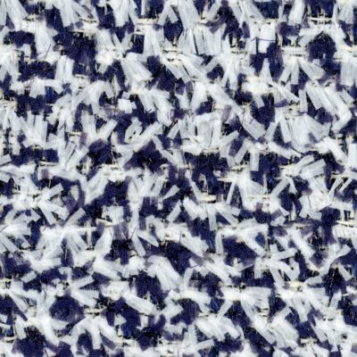 Blue and White fluffy flag tweed.