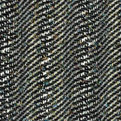 Black White and Gold Zebra zig zig style tweed with metallic yarns.