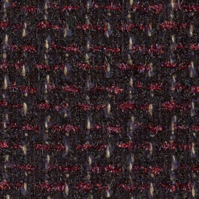 Maroon and black tinsel twill tweed.
